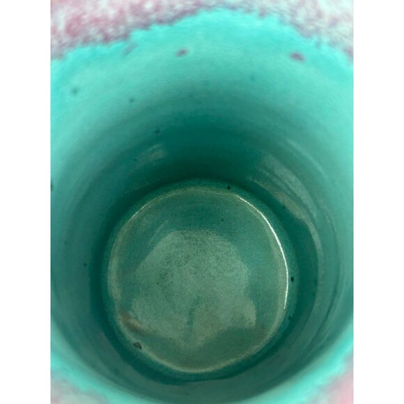 Art Pottery Mug Planter Vase Always Azul Villa Grove Purple Teal Tankard 6.5" - Picture 7 of 16